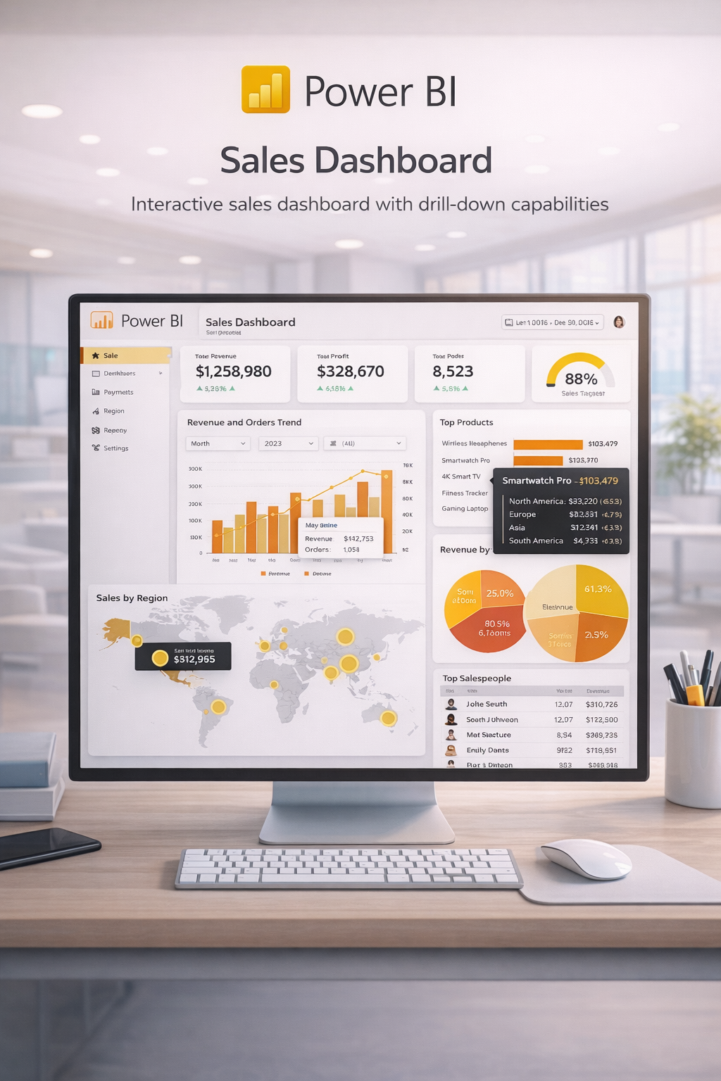 Power BI Dashboard สำหรับคลินิกความงาม